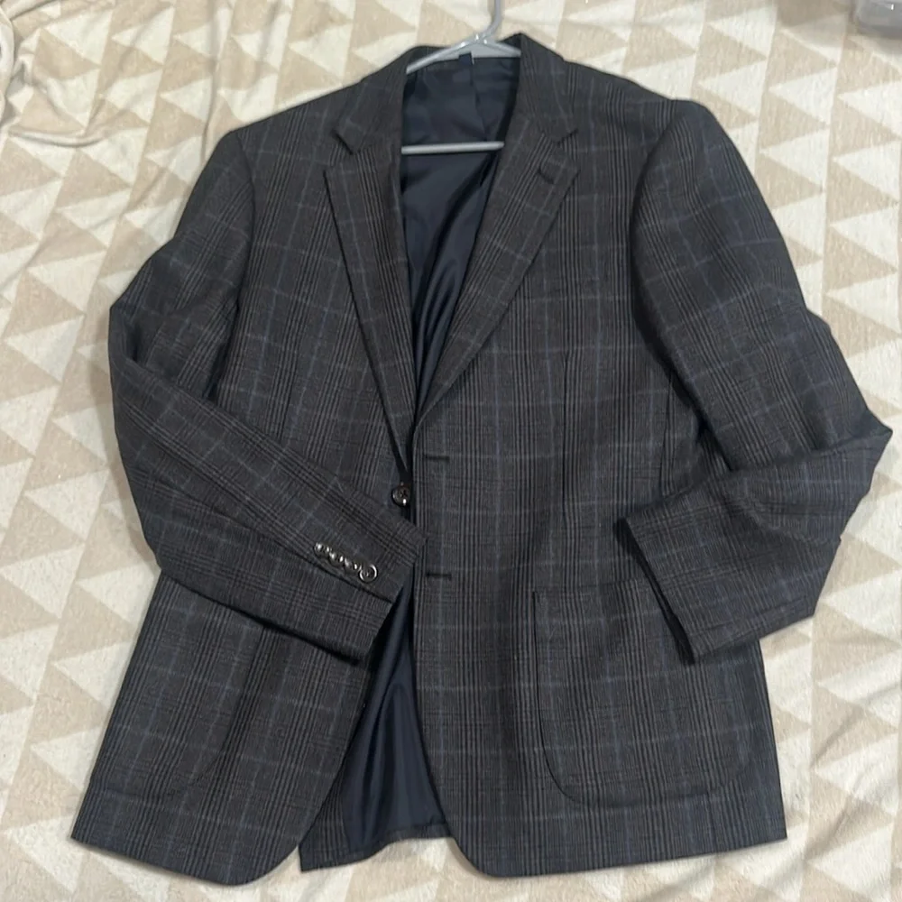 J crew grey brown Classic-fit Thompson plaid wool-blend blazer